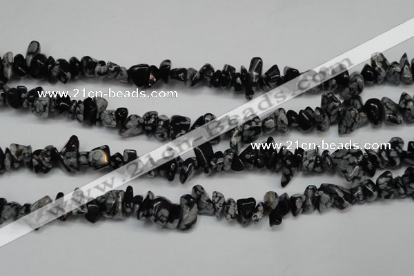 CCH227 34 inches 5*8mm snowflake obsidian chips gemstone beads wholesale