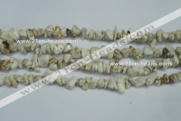 CCH232 34 inches 5*8mm white howlite turquoise chips beads wholesale