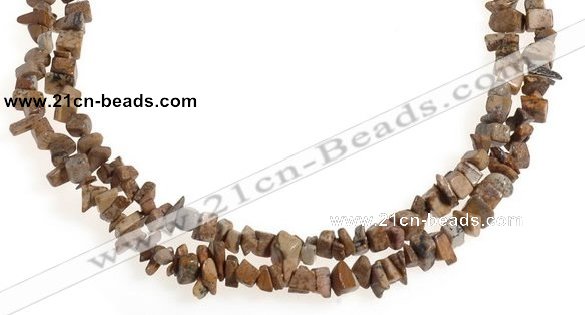 CCH27 35 inches picture jasper chips gemstone beads wholesale