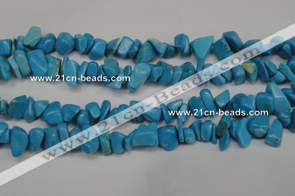 CCH282 34 inches 8*12mm dyed turquoise chips beads wholesale