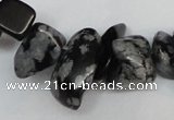 CCH299 34 inches 8*12mm snowflake obsidian chips gemstone beads wholesale