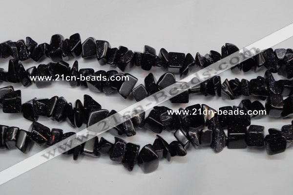 CCH302 34 inches 8*12mm blue goldstone chips gemstone beads wholesale