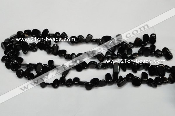 CCH332 15.5 inches 10*15mm black agate chips gemstone beads wholesale