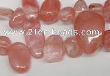 CCH334 15.5 inches 10*15mm cherry quartz chips beads wholesale