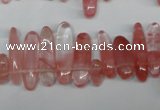 CCH341 15.5 inches 5*20mm cherry quartz chips beads wholesale