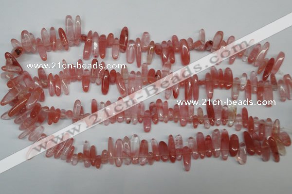 CCH341 15.5 inches 5*20mm cherry quartz chips beads wholesale