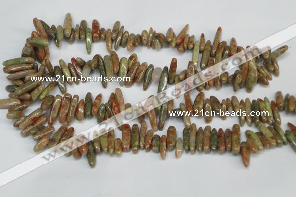 CCH342 15.5 inches 5*20mm New unakite chips gemstone beads wholesale