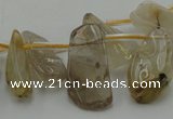 CCH403 15.5 inches 8*20mm - 10*25mm golden rutilated quartz chips beads