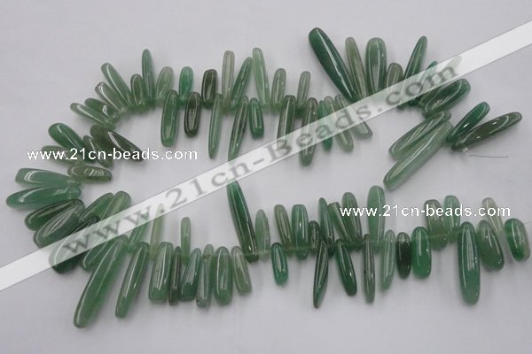 CCH405 15.5 inches 6*22mm - 7*35mm green aventurine chips beads