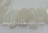 CCH407 15.5 inches 6*18mm - 10*22mm white jade chips beads
