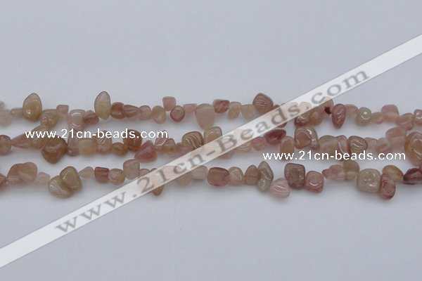 CCH621 15.5 inches 6*8mm - 10*14mm strawberry quartz chips beads