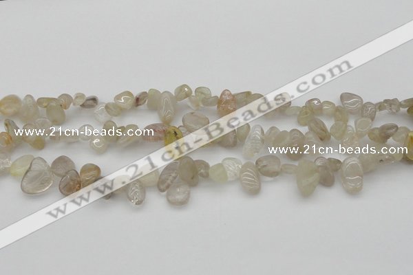 CCH622 15.5 inches 6*8mm - 10*14mm golden rutilated quartz chips beads