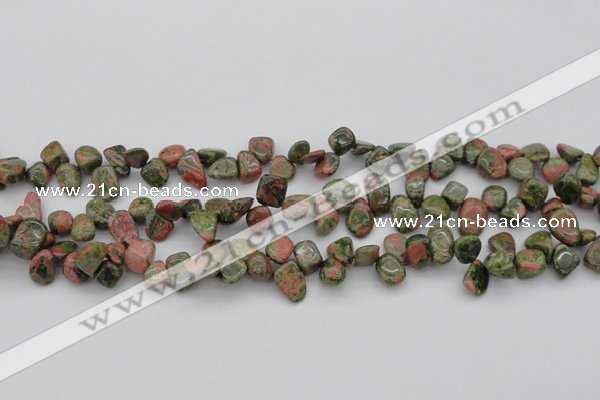 CCH636 15.5 inches 6*8mm - 10*14mm unakite gemstone chips beads