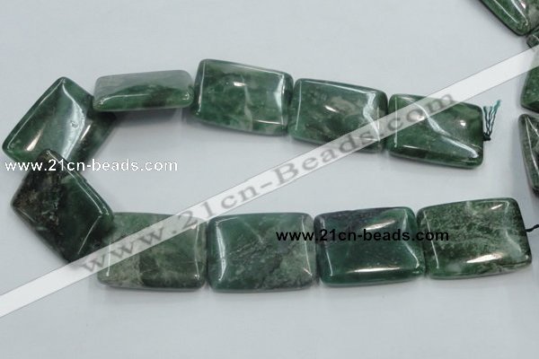 CCJ03 15.5 inches 30*40mm rectangle natural African jade beads wholesale