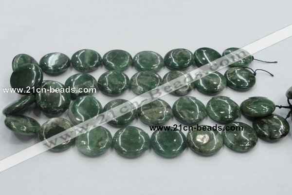 CCJ09 15.5 inches 25mm flat round natural African jade beads wholesale