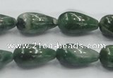 CCJ10 15.5 inches 10*20mm teardrop natural African jade beads wholesale