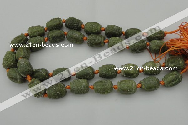 CCJ231 15.5 inches 13*18mm carved buddha China jade beads