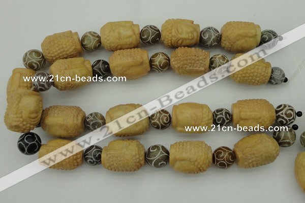 CCJ235 15.5 inches 22*28mm carved buddha China jade beads