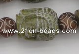 CCJ237 15.5 inches 22*28mm carved buddha China jade beads