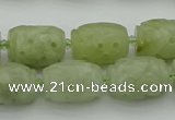 CCJ323 15.5 inches 12*16mm - 13*18mm carved drum China jade beads