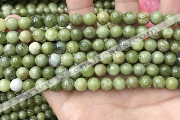 CCJ332 15.5 inches 8mm round green China jade beads wholesale