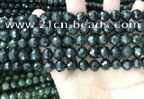 CCJ343 15.5 inches 6mm faceted round dark green jade beads