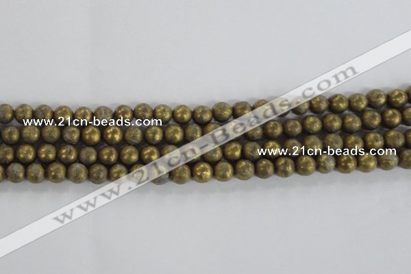 CCJ351 15.5 inches 8mm carved round plated China jade beads