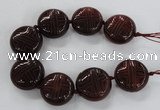 CCJ360 30mm carved coin China jade beads wholesale