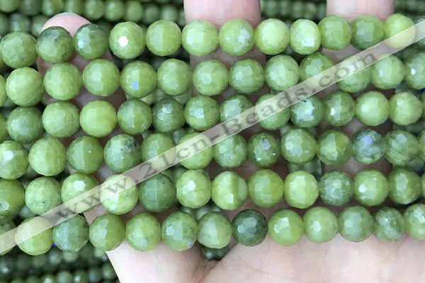 CCJ371 15.5 inches 8mm faceted round China jade beads wholesale