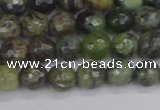 CCJ421 15.5 inches 6mm faceted round dendritic green jade beads