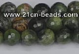 CCJ422 15.5 inches 8mm faceted round dendritic green jade beads