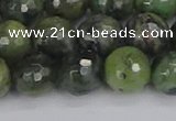 CCJ424 15.5 inches 12mm faceted round dendritic green jade beads