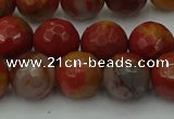 CCJ463 15.5 inches 10mm faceted round colorful jasper beads