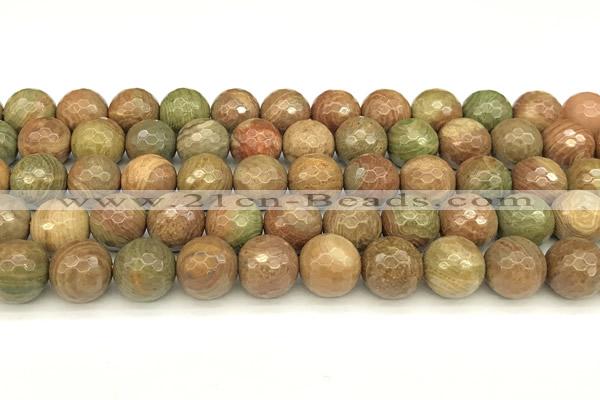 CCJ483 15 inches 10mm faceted round rainbow jasper beads