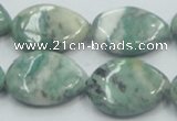 CCJ52 15.5 inches 18*25mm flat teardrop African jade gemstone beads