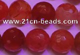 CCL54 15 inches 10mm faceted round carnelian gemstone beads