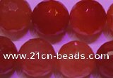 CCL55 15 inches 12mm faceted round carnelian gemstone beads