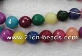 CCN1001 15.5 inches 4mm faceted round multi colored candy jade beads