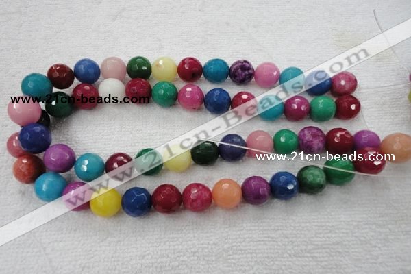 CCN1001 15.5 inches 4mm faceted round multi colored candy jade beads