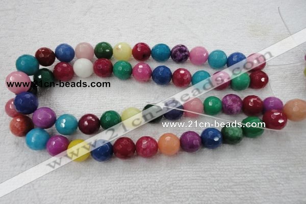 CCN1002 15.5 inches 6mm faceted round multi colored candy jade beads