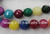 CCN1003 15.5 inches 8mm faceted round multi colored candy jade beads