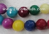 CCN1005 15.5 inches 12mm faceted round multi colored candy jade beads