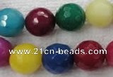 CCN1009 15.5 inches 20mm faceted round multi colored candy jade beads