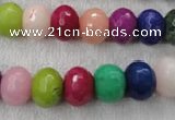 CCN1011 15.5 inches 8*12mm faceted rondelle multi colored candy jade beads