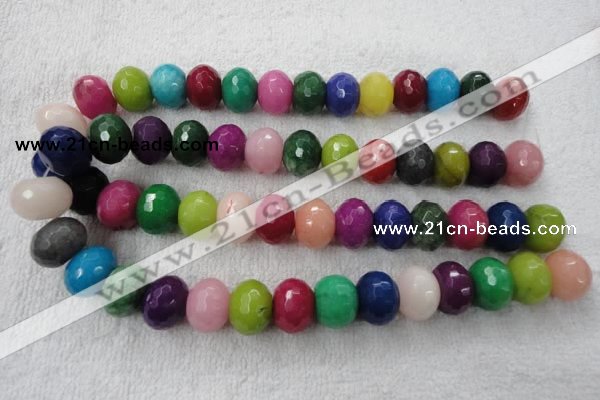 CCN1012 15.5 inches 10*14mm faceted rondelle multi colored candy jade beads