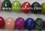 CCN1015 15.5 inches 13*18mm faceted rondelle multi colored candy jade beads