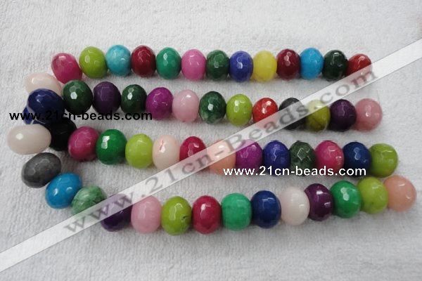 CCN1015 15.5 inches 13*18mm faceted rondelle multi colored candy jade beads