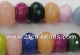 CCN1018 4*6mm - 13*18mm faceted rondelle multi colored candy jade beads