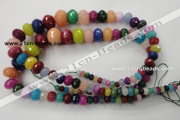 CCN1018 4*6mm - 13*18mm faceted rondelle multi colored candy jade beads