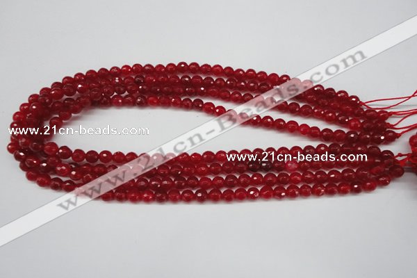 CCN1242 15.5 inches 6mm faceted round candy jade beads wholesale